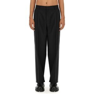 VERSACE Men's Pleated Tailored Trousers Men BLACK Pants